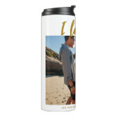 Bouteilles Isothermes Je nous aime Script Photo Gold et White (Tourné sur la gauche)