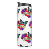 Bouteilles Isothermes Je T'Aime | Saint Valentin Coeur et Rose (Tourné sur la droite)