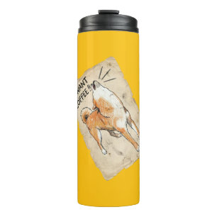 Bouteilles Isothermes Je veux du café - Croquis vintage de Shiba Inu hur