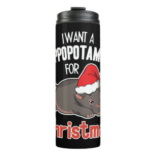 Bouteilles Isothermes Je veux un hippopotame pour Noël - Xmas Hippo
