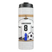 Bouteilles Isothermes Jersey de football noir blanc personnalisé (Devant)