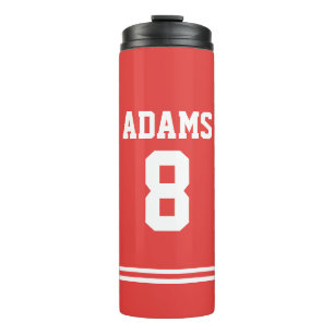 Bouteilles Isothermes Jersey de football rouge avec nom et numéro person