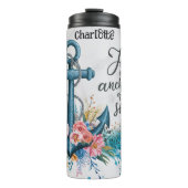 Bouteilles Isothermes Jésus : Ancre, âme, espoir floral (Devant)