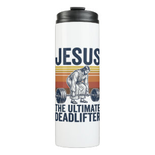 Bouteilles Isothermes Jésus Le Deadlifter Ultime Chemise de Gym Vintage_
