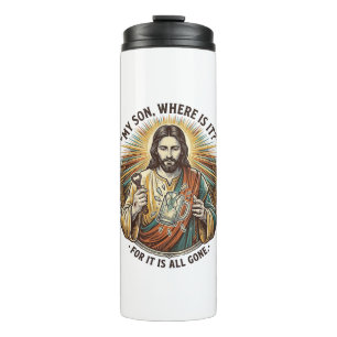 Bouteilles Isothermes Jésus Verre à Bière Vide Cassé Barman Boisson Humo