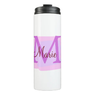 Bouteilles Isothermes jeté simple minimal ajouter nom monogramme rose ro