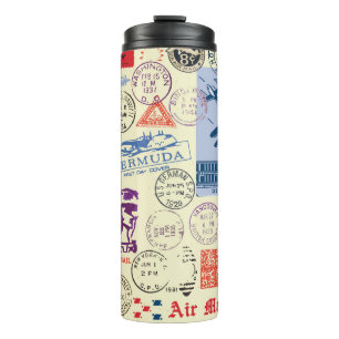 Bouteilles Isothermes Jeu de décors de tampon de document vintage