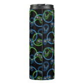 Bouteilles Isothermes Jeu vidéo Neon Blue & Green Motif Monogramme (Dos)