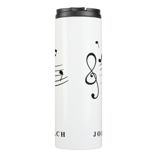 Bouteilles Isothermes Johann Sebastian Bach Portrait et buste avec notes (Dos)