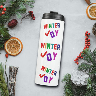 Bouteilles Isothermes Joie d'hiver - Lettres colorées douillettes