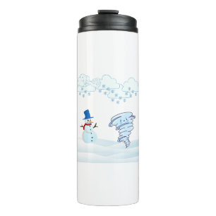 Bouteilles Isothermes Joli bonhomme de neige et vent d'hiver