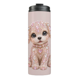 Bouteilles Isothermes Joli Chien en Cristal Rose