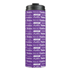 Bouteilles Isothermes Joli Collage de Nom Personnalisé Violet
