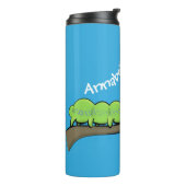 Bouteilles Isothermes Joli dessin animé de chenille verte mignonne (Tourné sur la gauche)