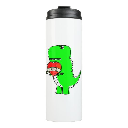 Bouteilles Isothermes Joli dinosaure pour la Saint-Valentin (Devant)