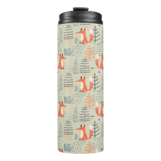 Bouteilles Isothermes Joli Doodle Fox Forest Motif de bois (Devant)