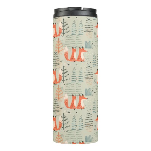 Bouteilles Isothermes Joli Doodle Fox Forest Motif de bois (Dos)