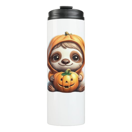 Bouteilles Isothermes Joli fentes avec Citrouille Halloween Dessin Vecto (Devant)