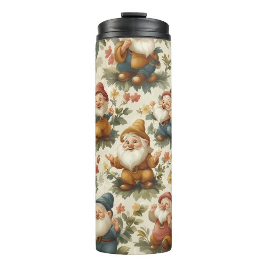 Bouteilles Isothermes Joli gnome et fleurs design (Devant)