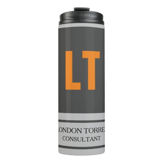 Bouteilles Isothermes Joli Monogramme Gris Plaine (Devant)