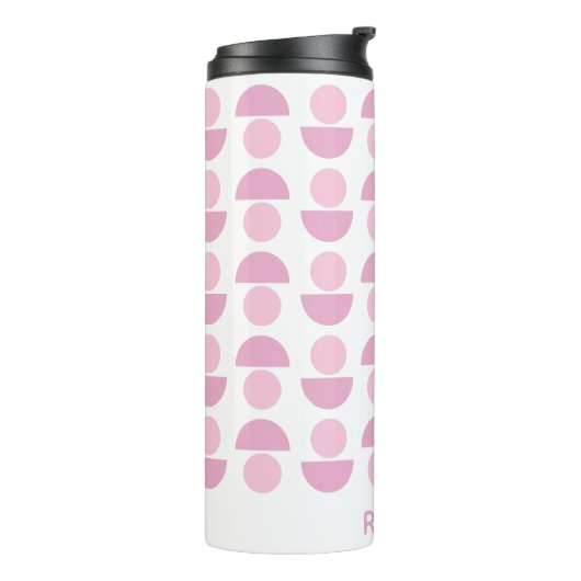 Bouteilles Isothermes Joli Motif d'art moderne scandinave en rose Nom (Tourné sur la gauche)