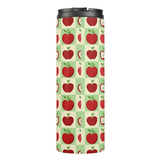 Bouteilles Isothermes Joli motif de pomme personnalisé à carreaux (Dos)