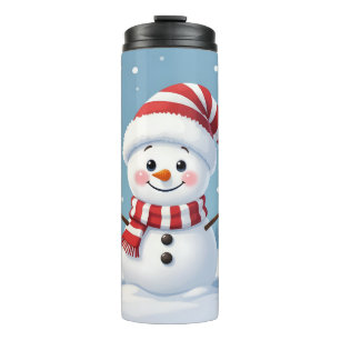 Bouteilles Isothermes Joli petit bonhomme de neige avec écharpe et chape
