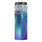 Bouteilles Isothermes Joli turquoise violet faux parties scintillant mon (Dos)