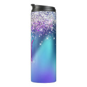 Bouteilles Isothermes Joli turquoise violet faux parties scintillant mon (Tourné sur la droite)