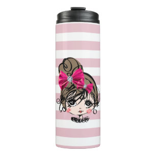 Bouteilles Isothermes jolie fille avec arc rose
