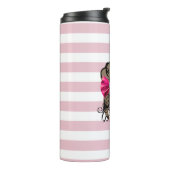 Bouteilles Isothermes jolie fille avec arc rose (Tourné sur la gauche)