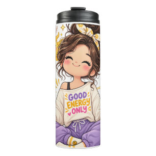 Bouteilles Isothermes Jolie Fille "Énergie Positive Seulement" Tumbler T