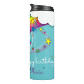 Bouteilles Isothermes Jolie fille Etoiles arc-en-ciel Ciel Nuages & Nom (Tourné sur la droite)