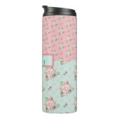 Bouteilles Isothermes Jolie Mint Green et rose Floral (Tourné sur la droite)