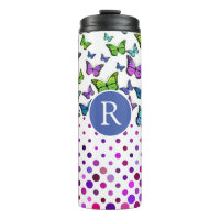 Jolie papillons et points Monogramme