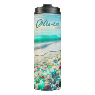 Bouteilles Isothermes Jolie plage Ocean avec verre marin Personnalisé