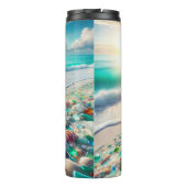 Bouteilles Isothermes Jolie plage Ocean avec verre marin Personnalisé (Dos)