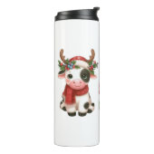 Bouteilles Isothermes Jolie vache de Noël mignonne (Tourné sur la gauche)