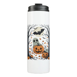 Bouteilles Isothermes Jolis fantômes d'Halloween et forêt de citrouilles