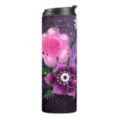 Bouteilles Isothermes Jonquille Whimsical Floral Purple Noir Rose Daisy (Tourné sur la gauche)
