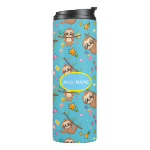 Bouteilles Isothermes Jote Motif bleu Sloth Ajouter votre Modèle de te