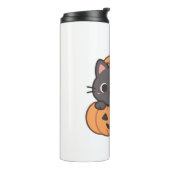 Bouteilles Isothermes Jouer Chat Noir Popping hors du T-shirt Citrouille (Tourné sur la gauche)