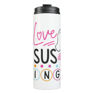 Bouteilles Isothermes Joueur de Bingo Jésus Foi Chrétienne J'aime Jésus
