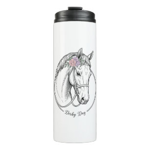 Bouteilles Isothermes Jour de Derby Gravé Vintage Fleur Cheval Design
