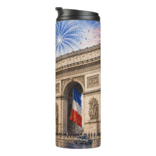 Bouteilles Isothermes jour de la Bastille Arc de triomphe Paris France f