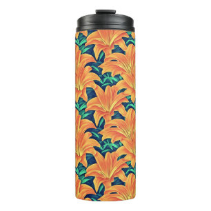 Bouteilles Isothermes Jour d'Orange avec des Feuilles verts