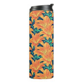 Bouteilles Isothermes Jour d'Orange avec des Feuilles verts (Tourné sur la gauche)