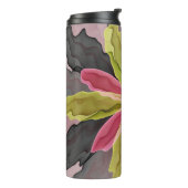 Bouteilles Isothermes Joy, Vert rose Anthracite Imaginaire Fleur Fractal (Tourné sur la gauche)