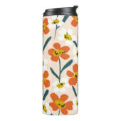 Bouteilles Isothermes Joyeuse fleur sèche peinte fleurit sans couture mo (Tourné sur la gauche)