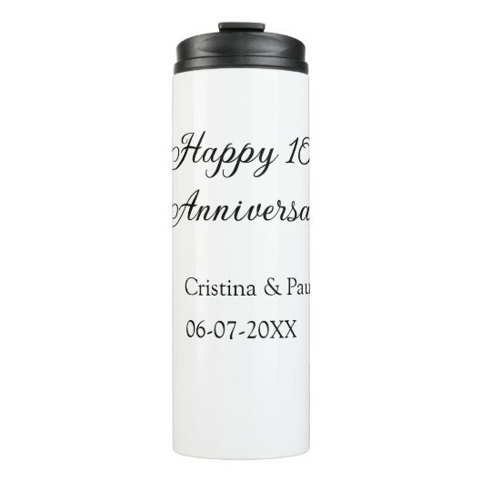 Bouteilles Isothermes Joyeux 10e anniversaire simple nom de mariage mini (Devant)